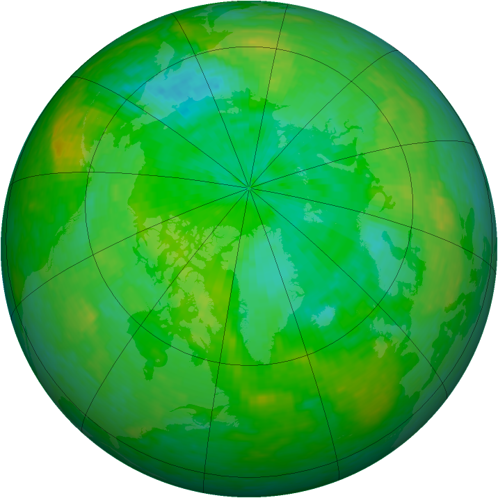 Arctic ozone map for 27 July 1990